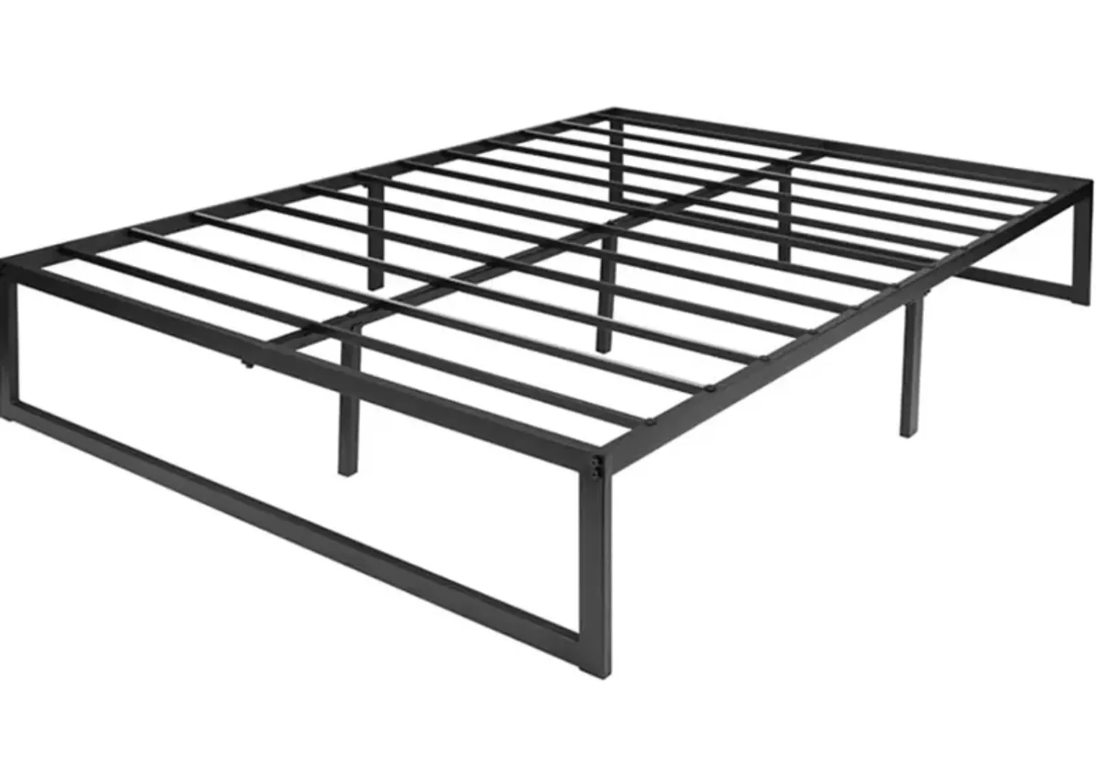 Full Size 14 Inch High Heavy Duty Black Metal Platform Bed Frame