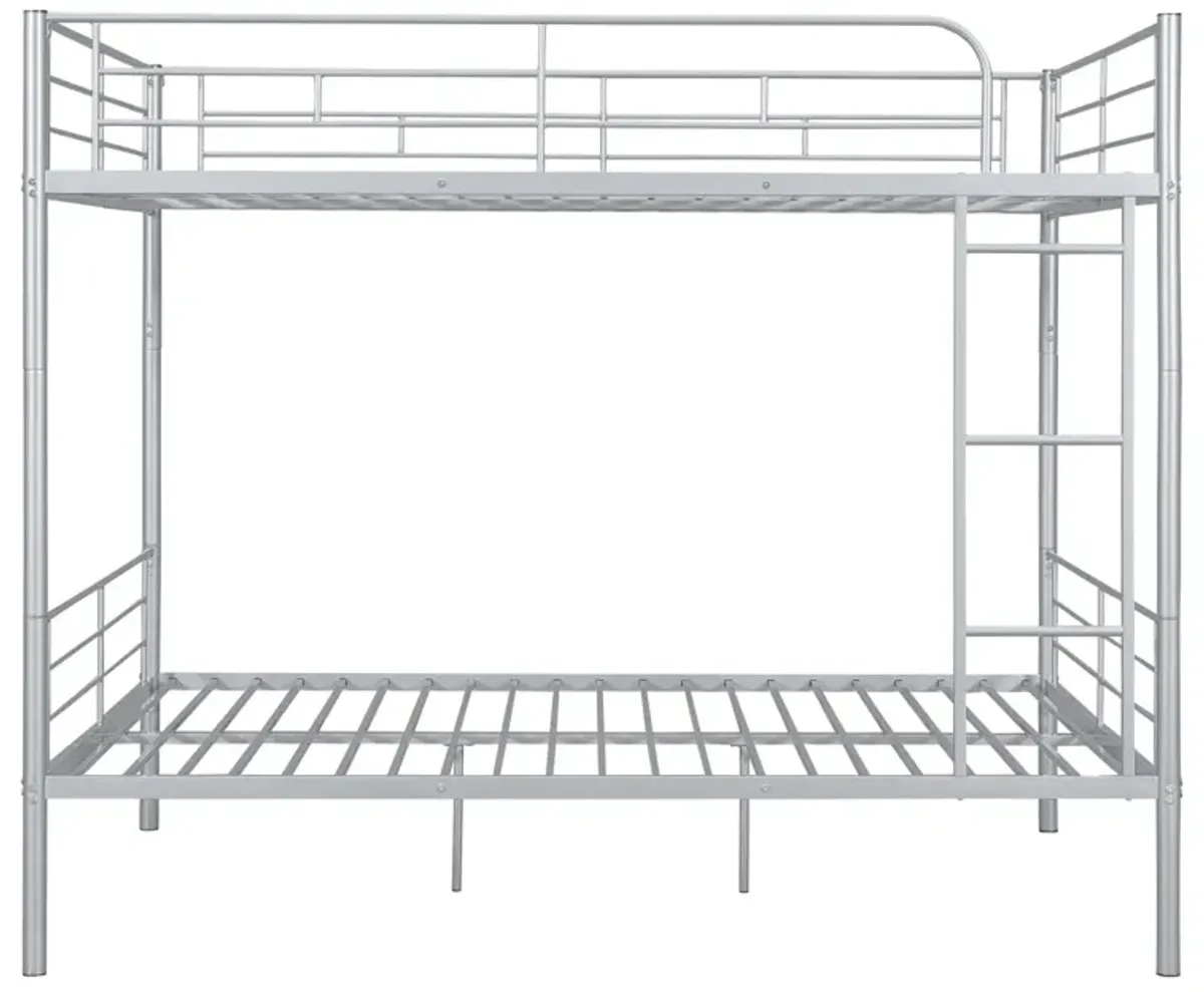 Full Over Full Metal Bunk Bed, Sliver