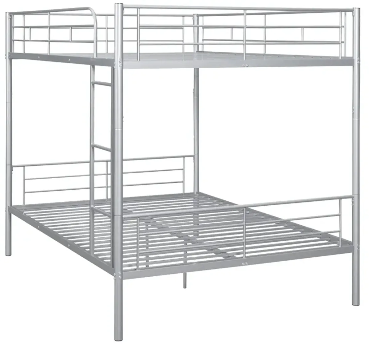 Full Over Full Metal Bunk Bed, Sliver