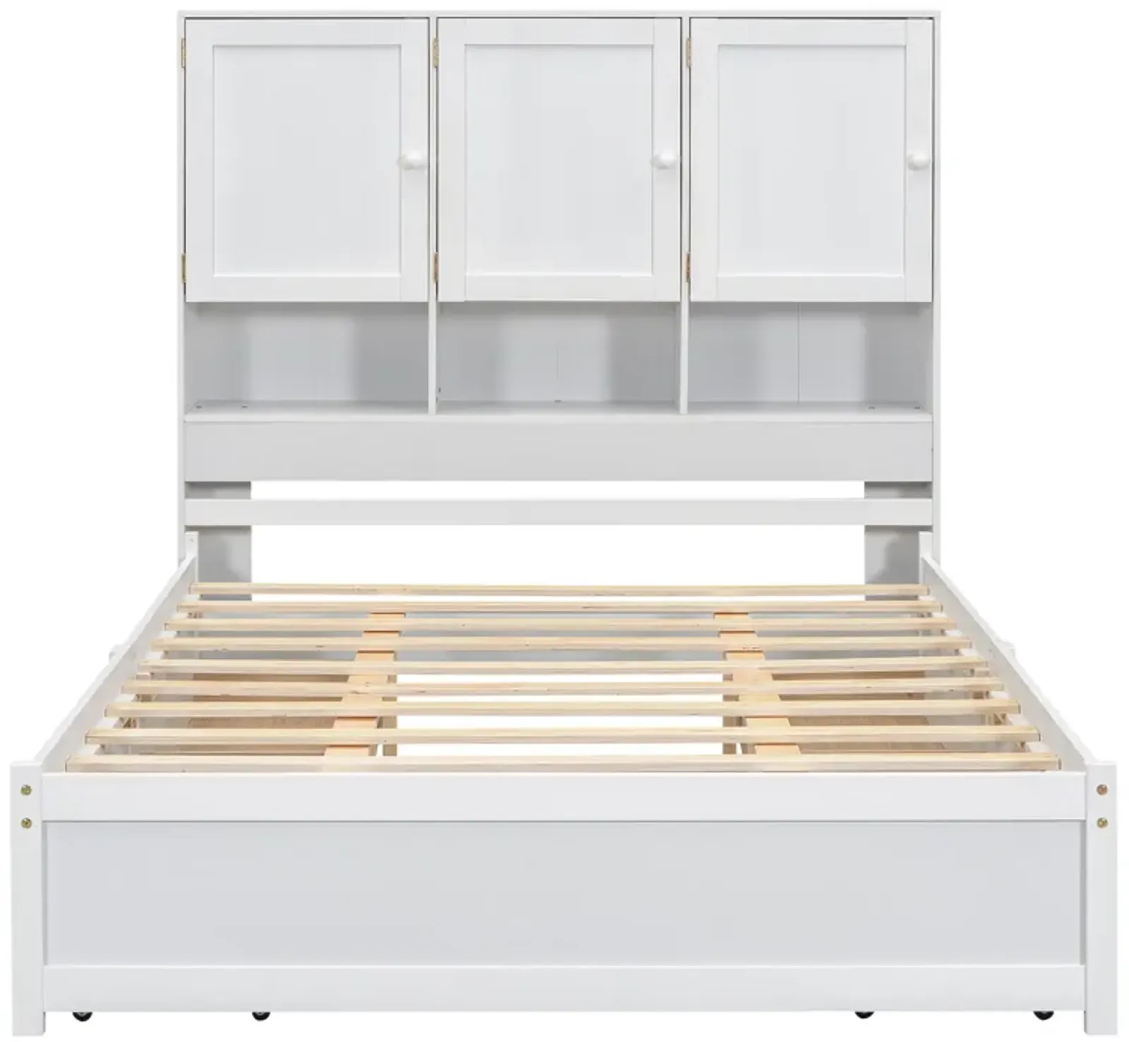 Merax Platform Bed with Storage Headboard and 4 Drawers