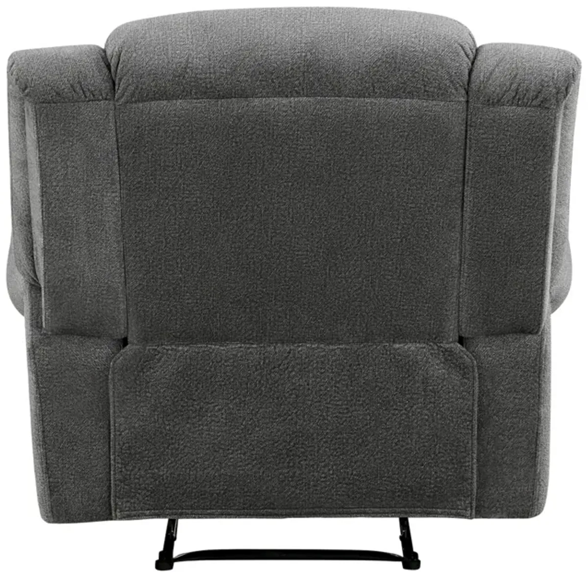 Ben 38 Inch Manual Recliner Chair, Gray Microfiber, Plush Foam, Solid Wood - Benzara