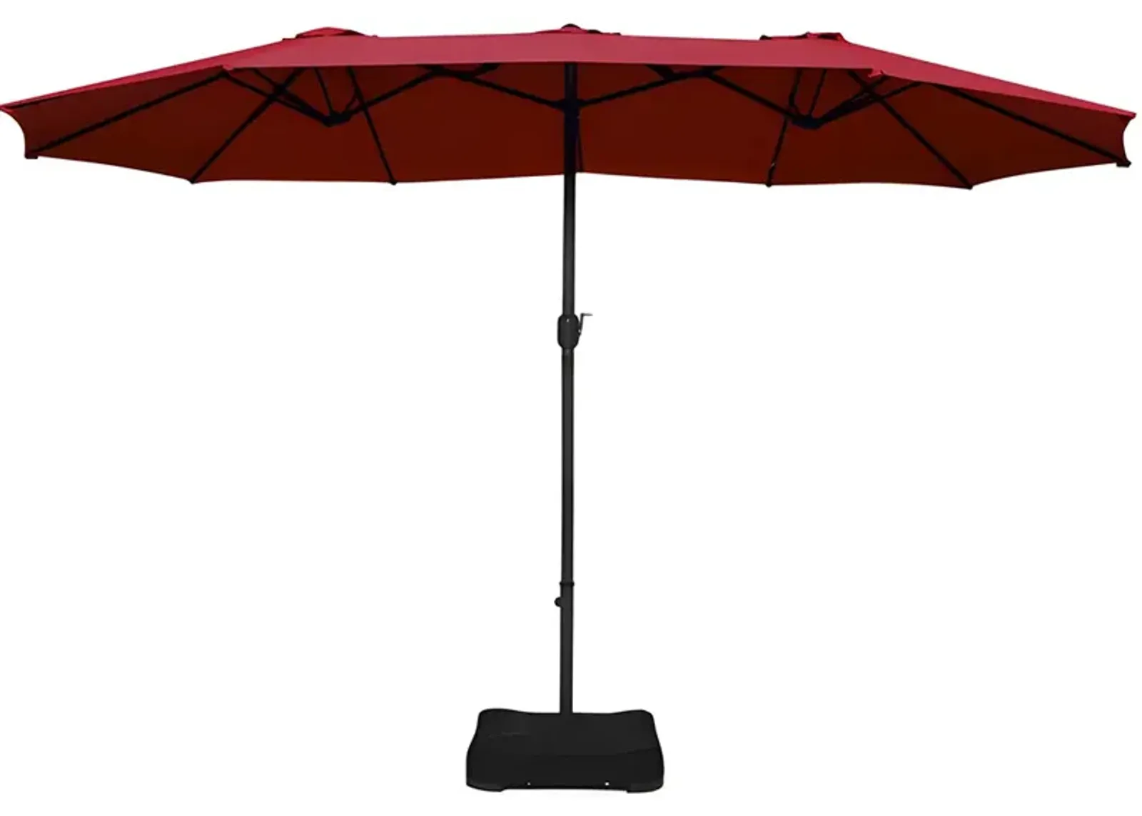 15 Feet Extra Large Patio Double Sided Umbrella with Crank and Base