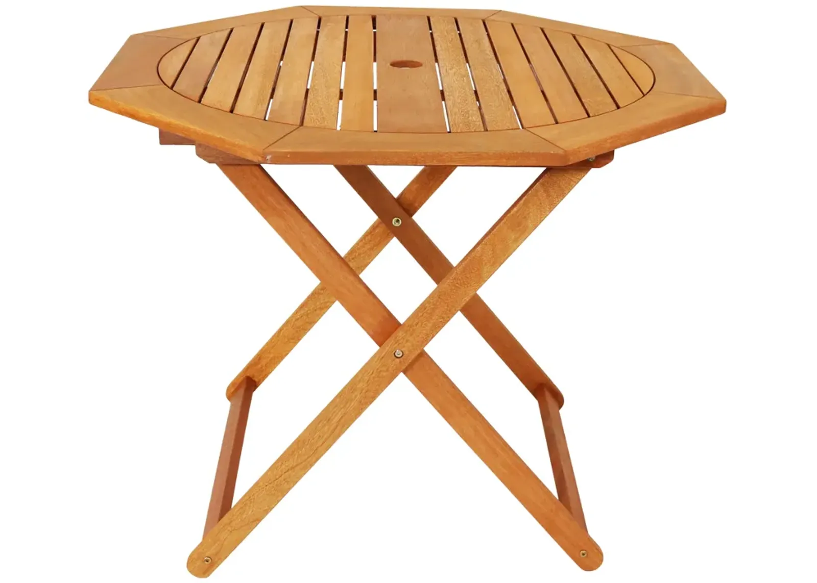 Sunnydaze Meranti Wood Folding Octagon Patio Dining Table