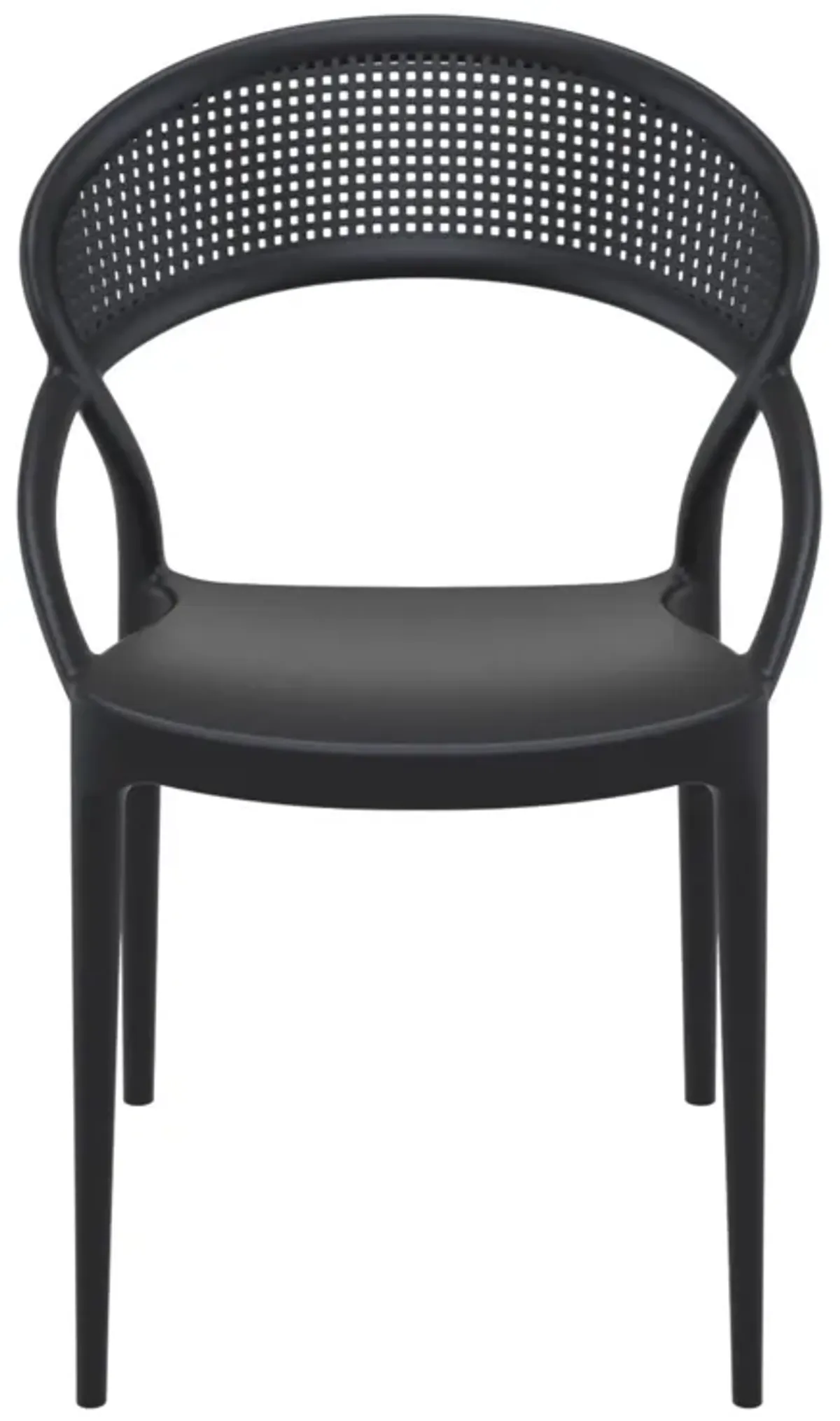 32.25" White Mesh Outdoor Patio Round Dining Chair