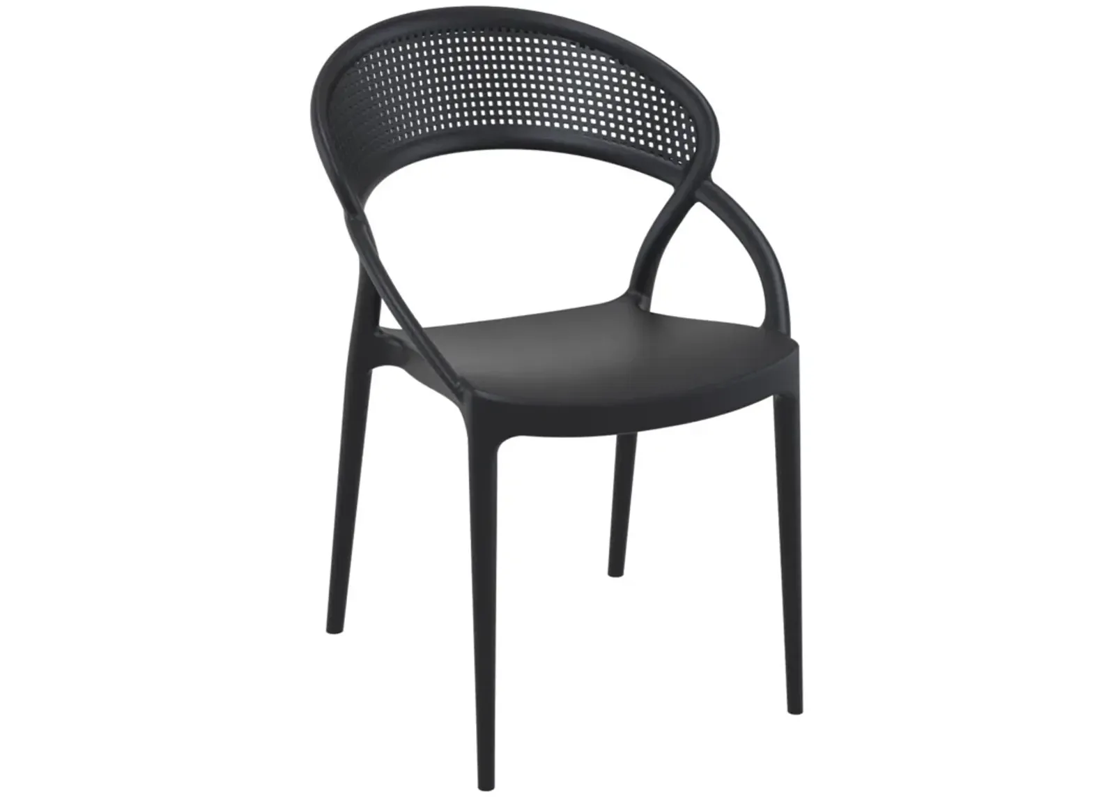 32.25" White Mesh Outdoor Patio Round Dining Chair