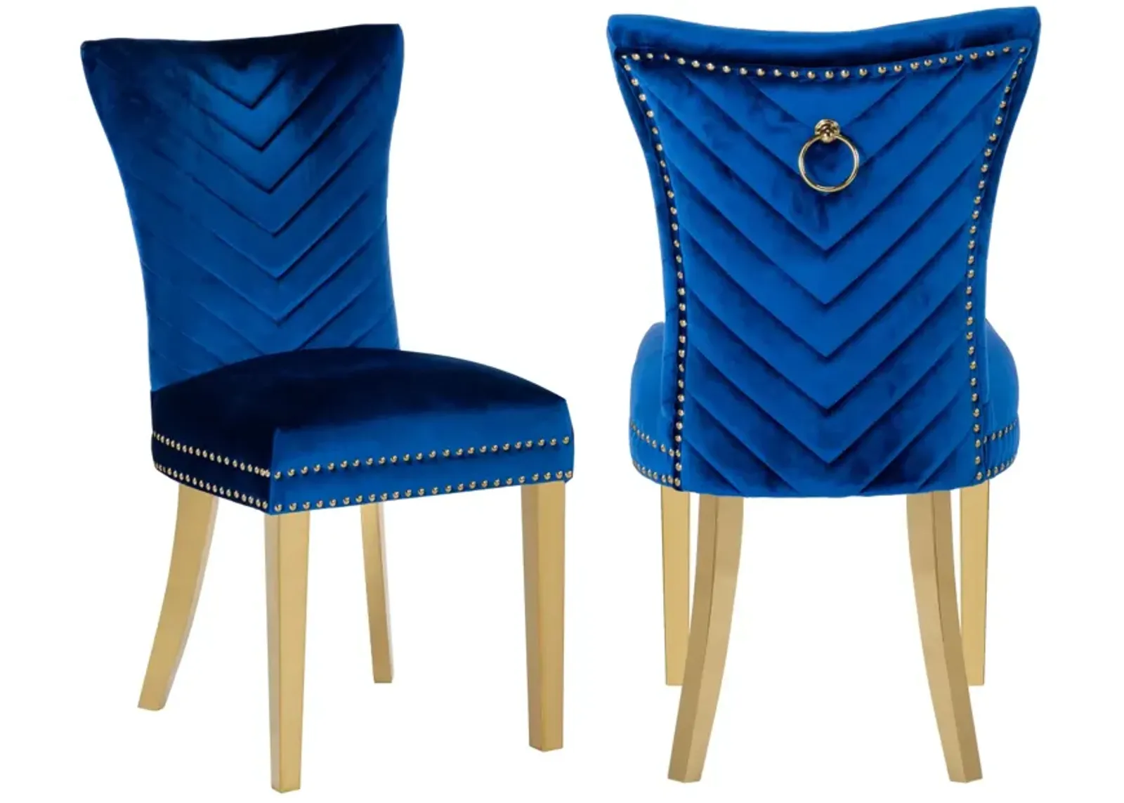 Eva 2 Piece Dining Chairs Finished with Velvet Fabric