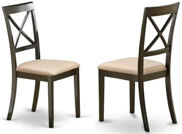 BOC-CAP-C Boston X-Back dining chair with Faux Leather Fabric Seat