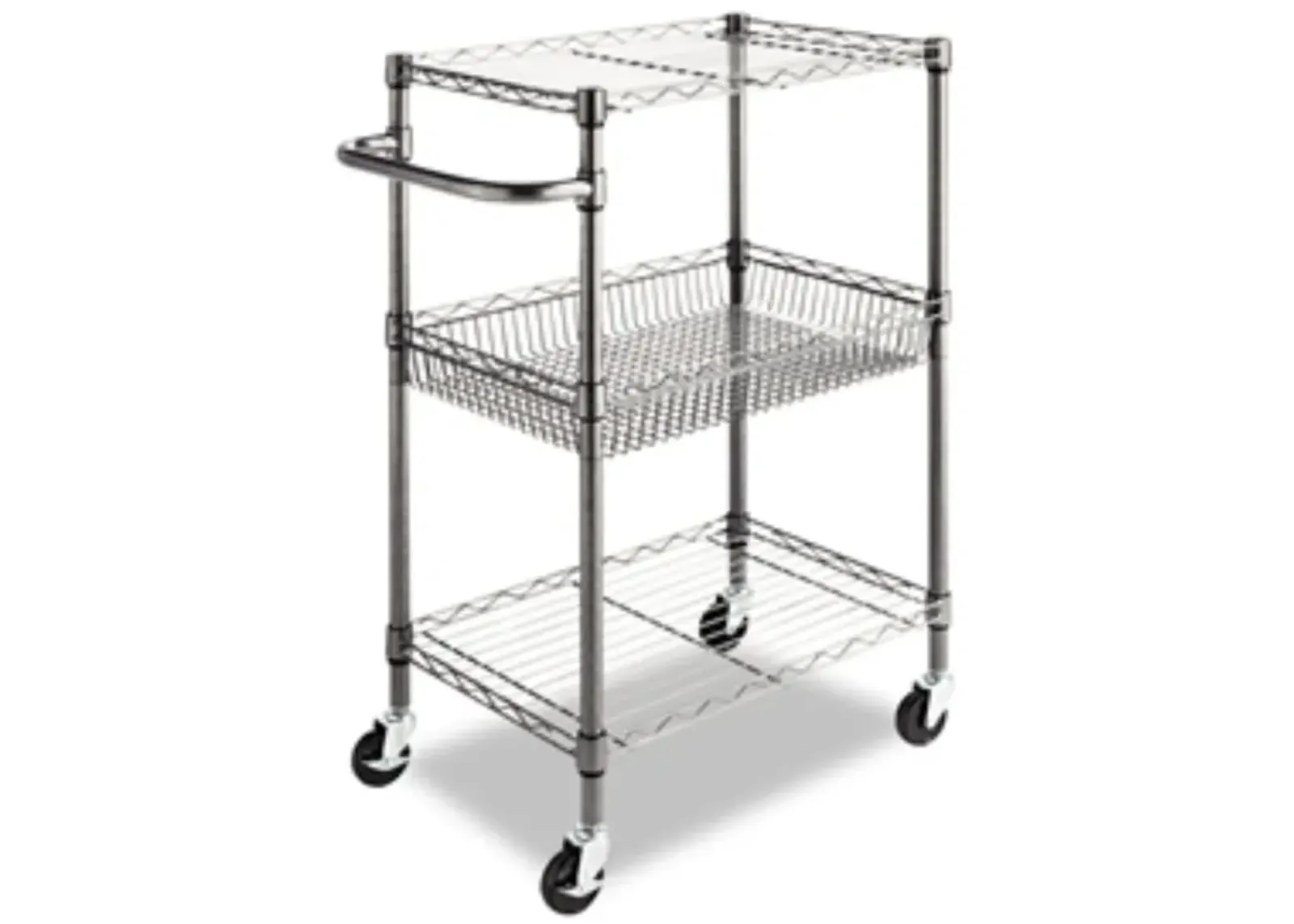 3 Tier Metal Kitchen Cart / Utility Cart with Adjustable Shelves and Casters