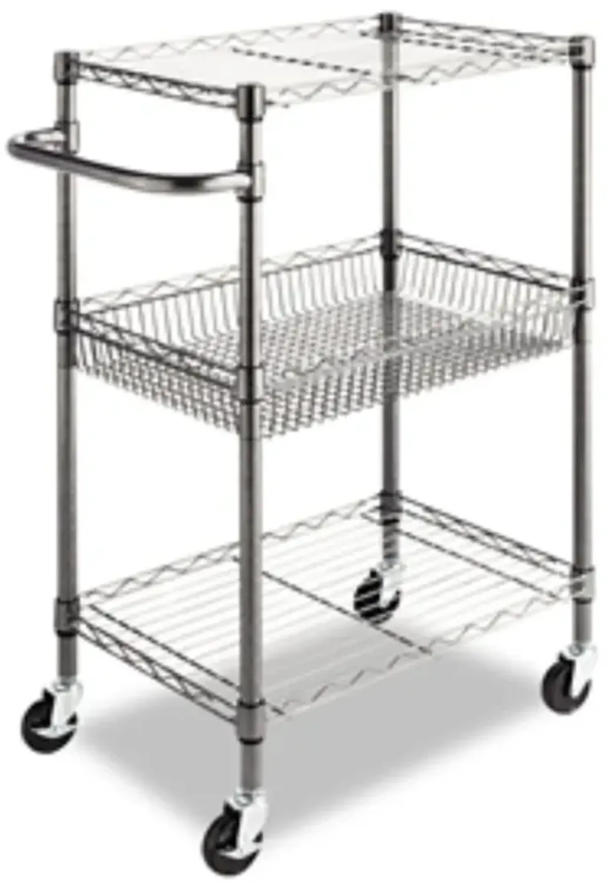 3 Tier Metal Kitchen Cart / Utility Cart with Adjustable Shelves and Casters