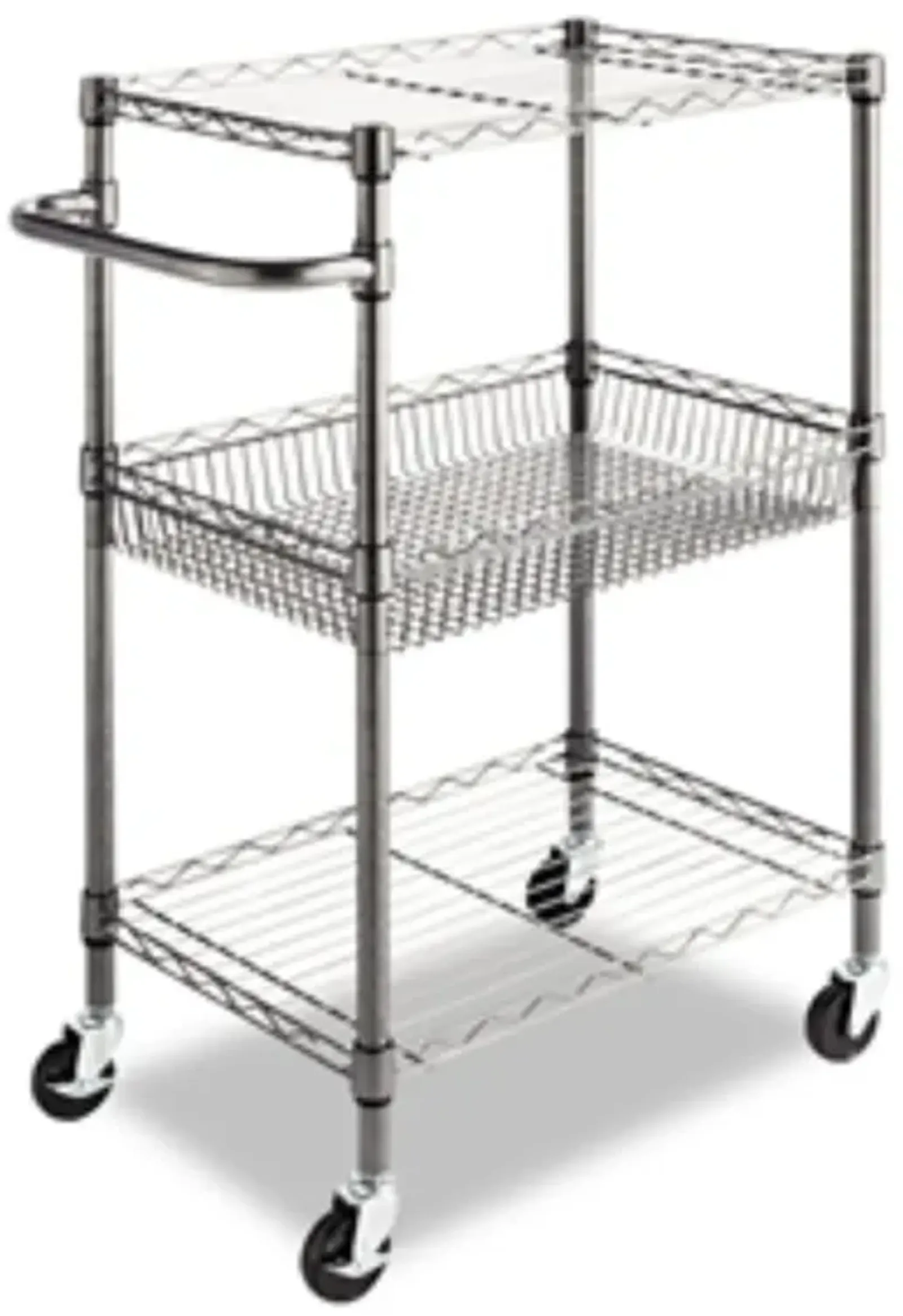 3 Tier Metal Kitchen Cart / Utility Cart with Adjustable Shelves and Casters