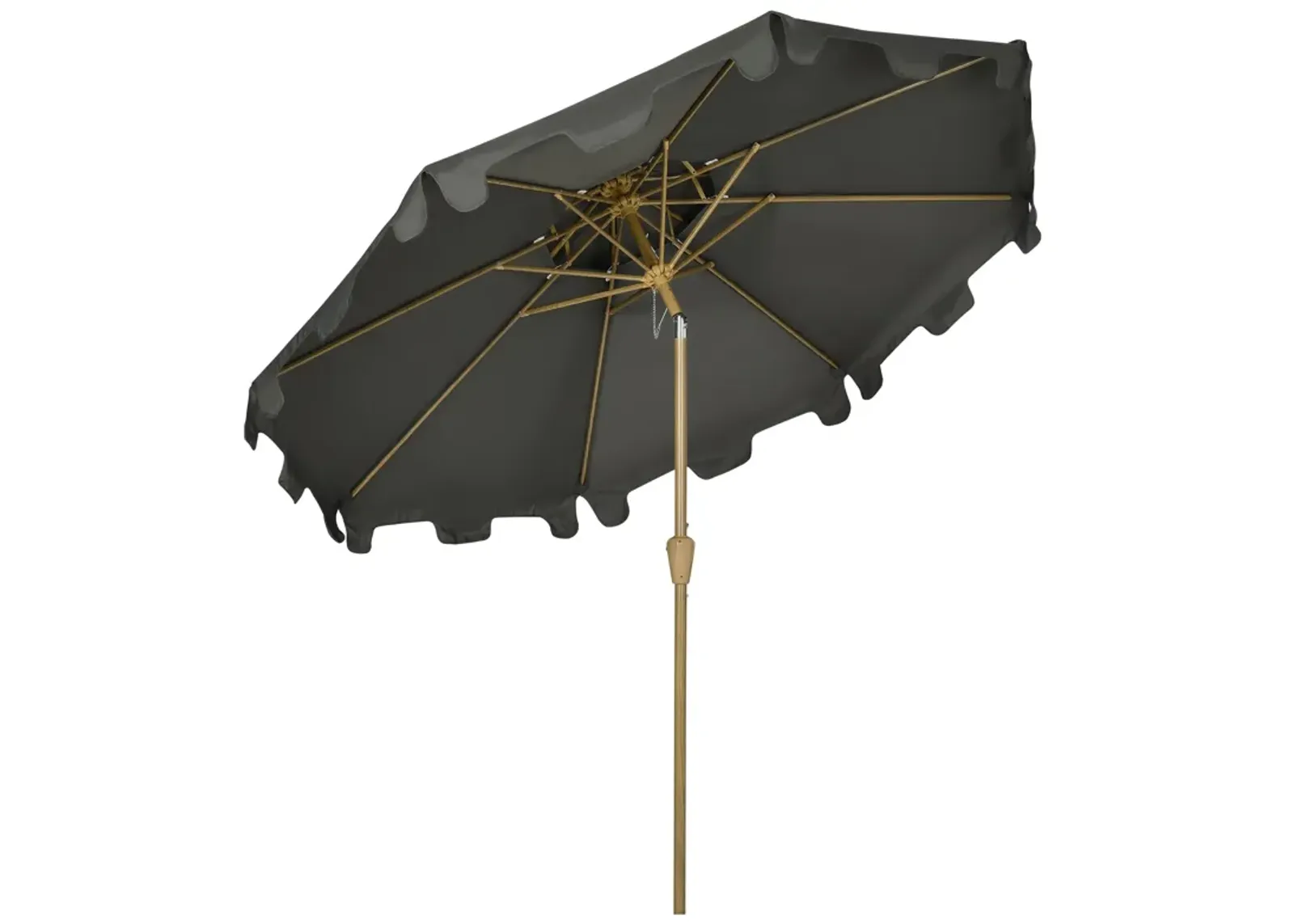 Patio Sun Shield: 9' Umbrella with Double Top Ruffles & Push Button Tilt