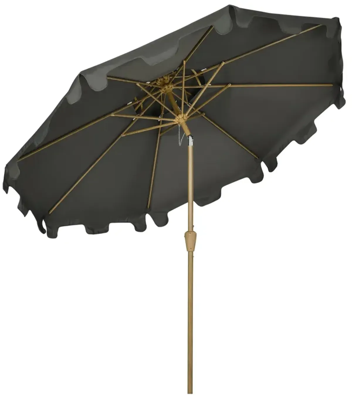 Patio Sun Shield: 9' Umbrella with Double Top Ruffles & Push Button Tilt