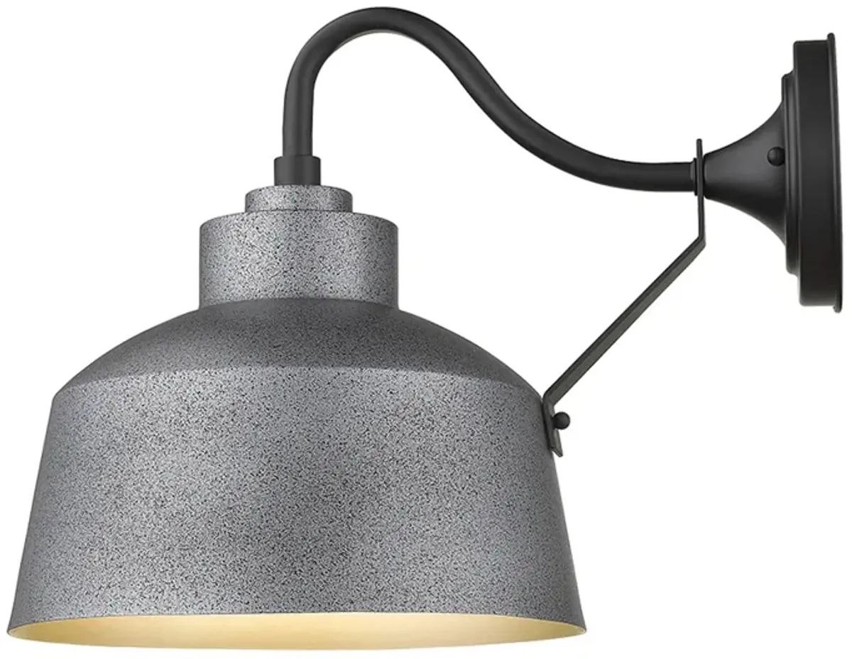 Homezia Pebbled Gray Bowl Shape Outdoor Wall Light