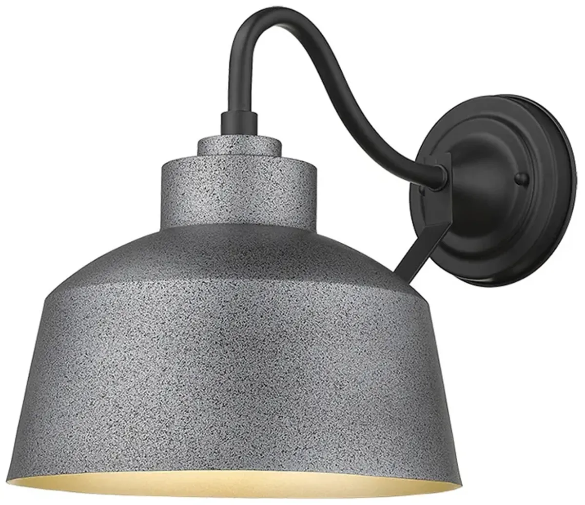 Homezia Pebbled Gray Bowl Shape Outdoor Wall Light