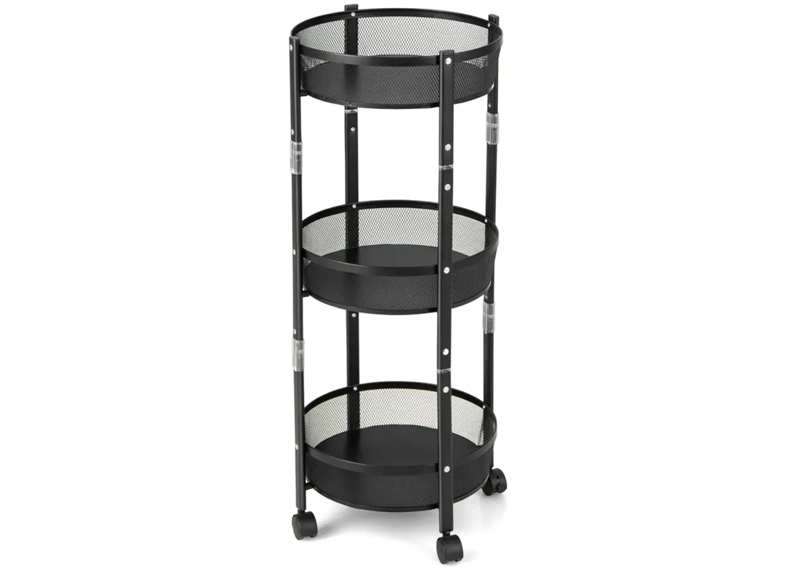 3-Tier Rotating 1-Second folding Storage Rack Metal