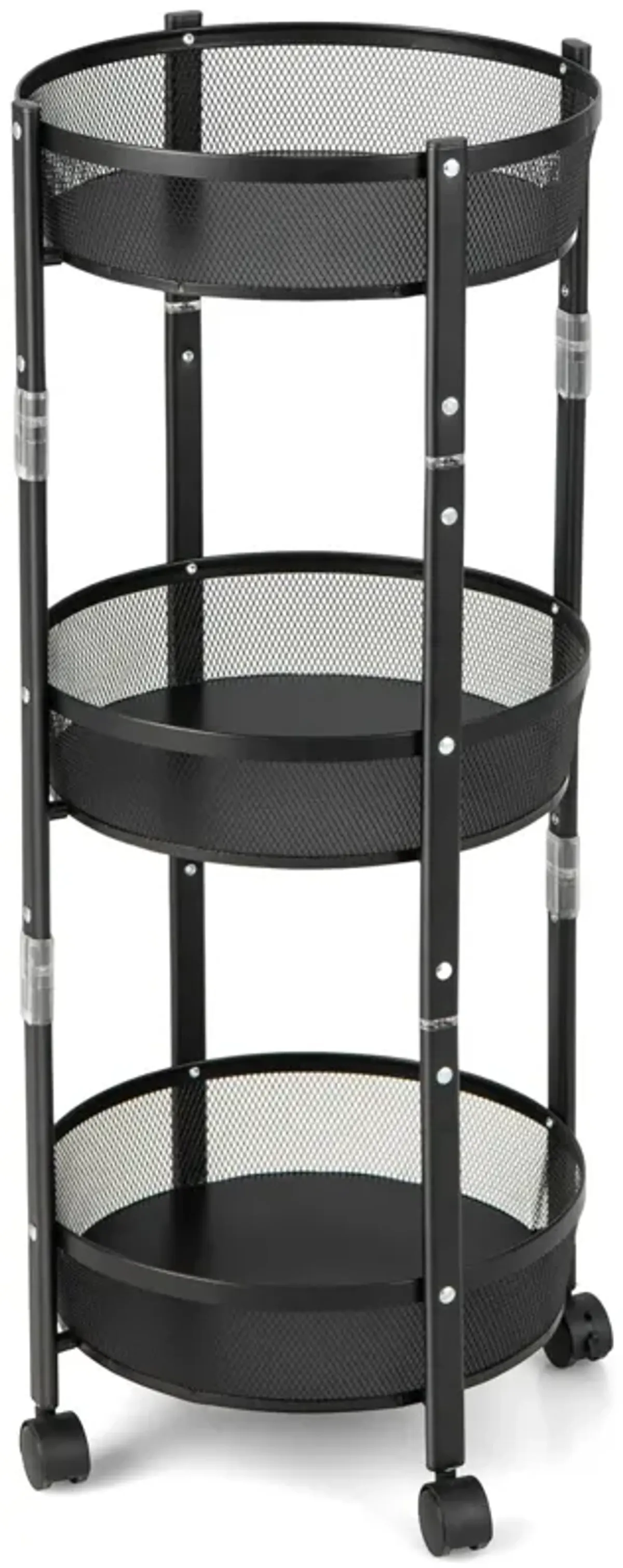 3-Tier Rotating 1-Second folding Storage Rack Metal