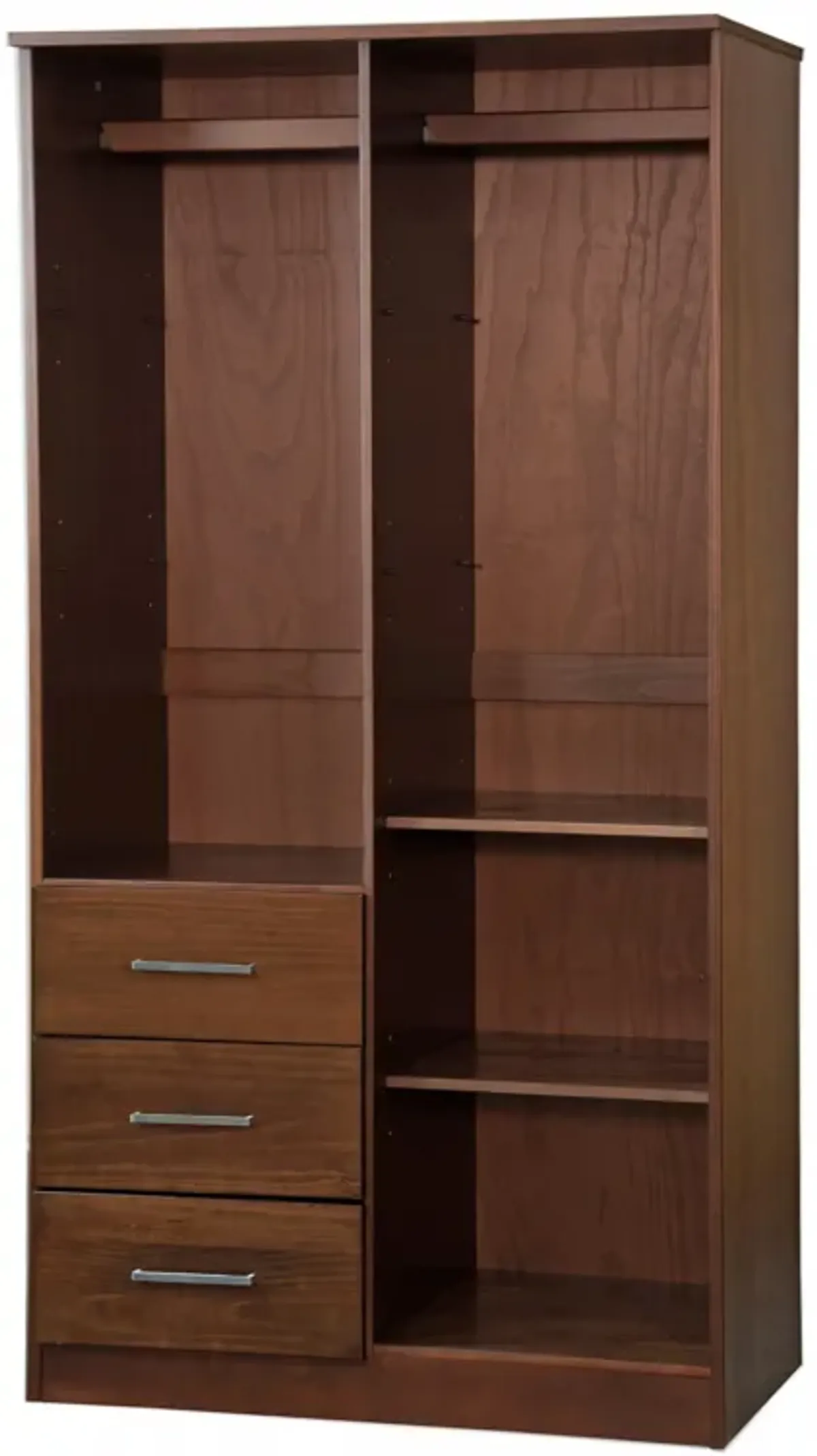 100% Solid Wood Metro 2-Door Wardrobe with Mirrored Door