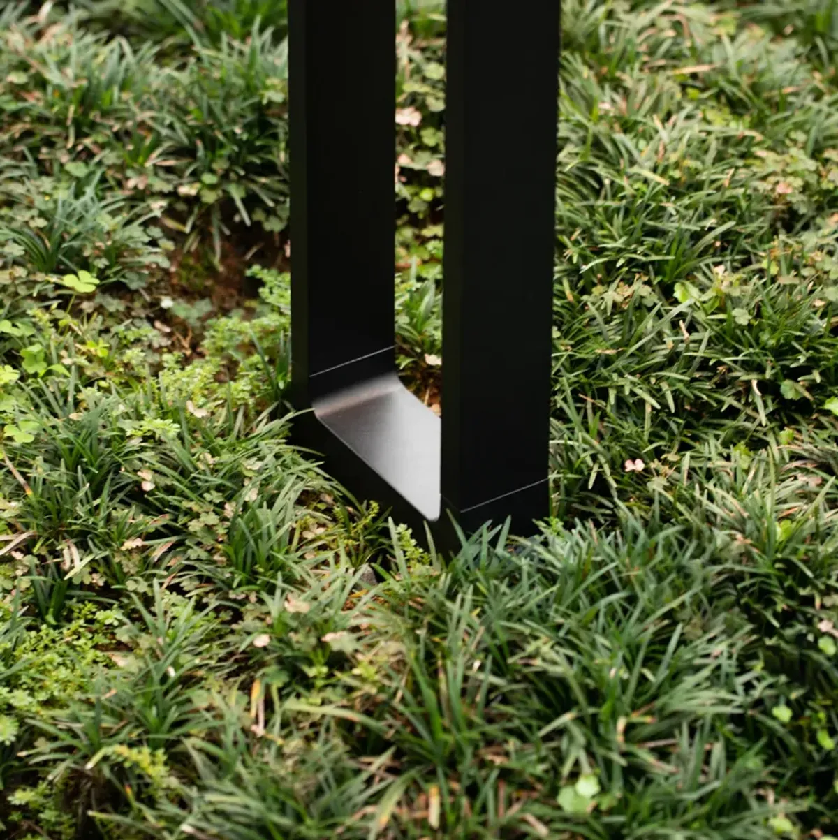 Decorative Driveway Bollard Rectangle LED Garden Light, Large Black Aluminum Pathway Yard Outdoor Light