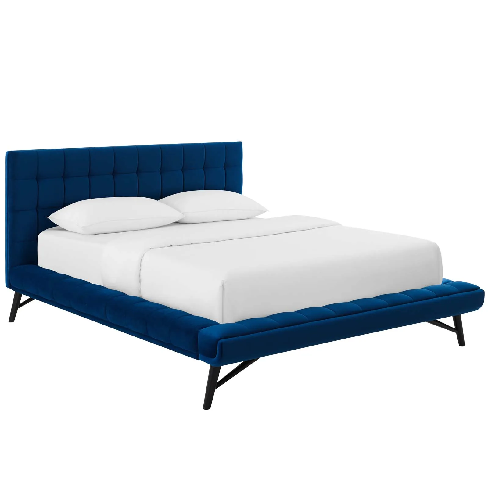 Modway - Julia Queen Biscuit Tufted Performance Velvet Platform Bed