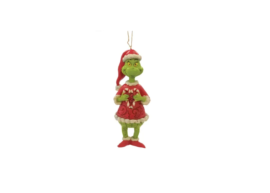 Dept 56 Grinch Holding Candy Cane Christmas Ornament