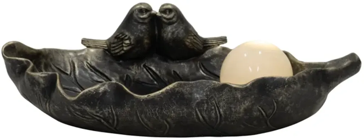 Birdbath with Solar Orb