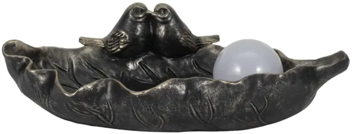 Birdbath with Solar Orb