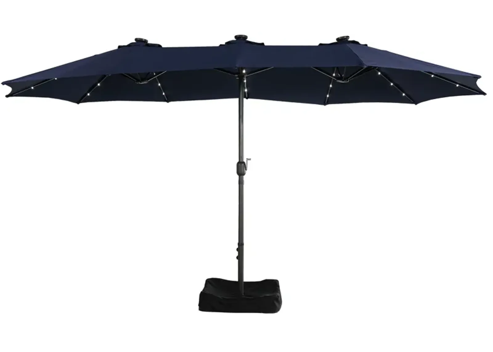 15ft Patio Maket Umbrella with base and led.