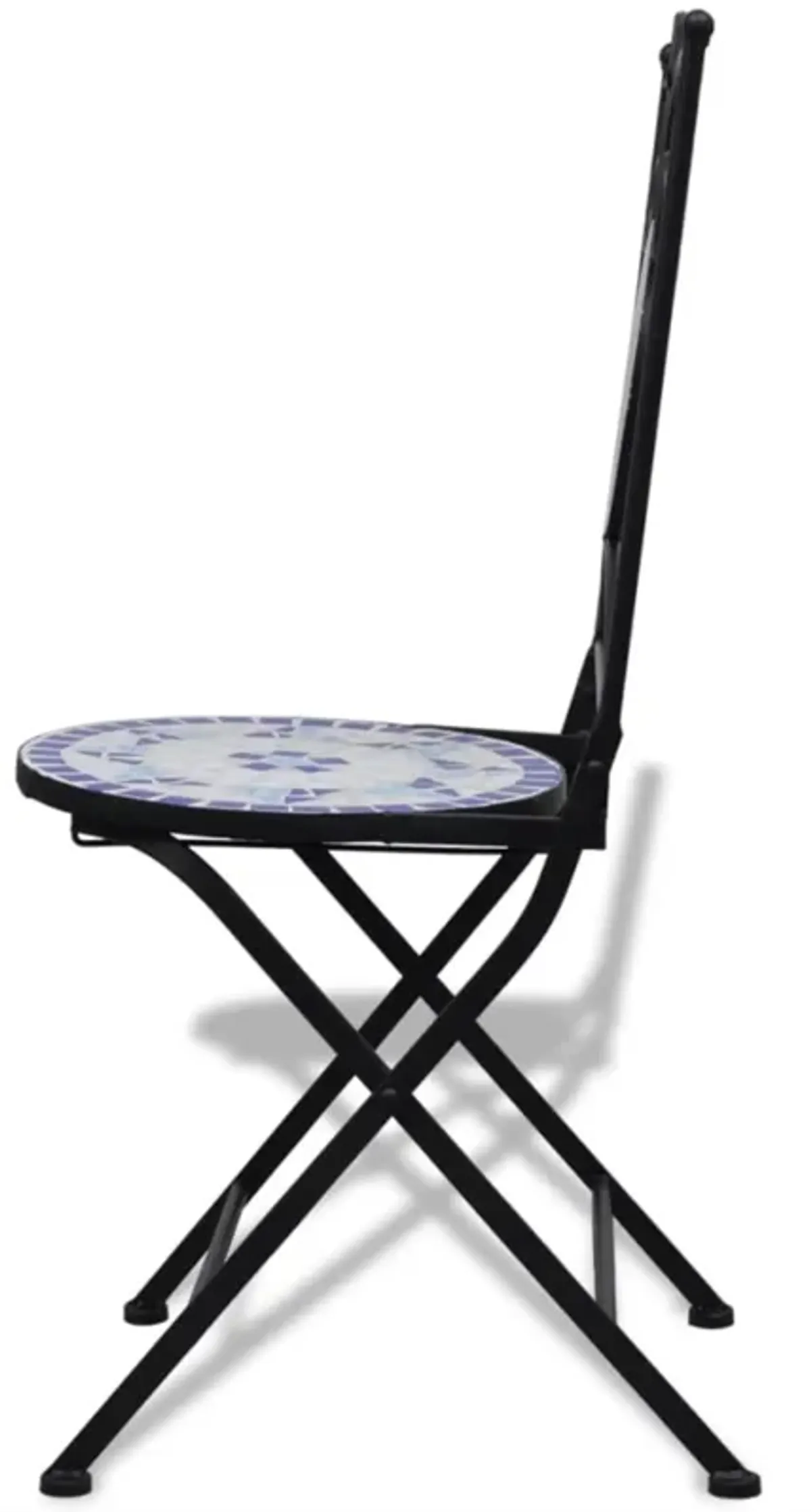 vidaXL Folding Bistro Chairs 2 pcs Ceramic Blue and White