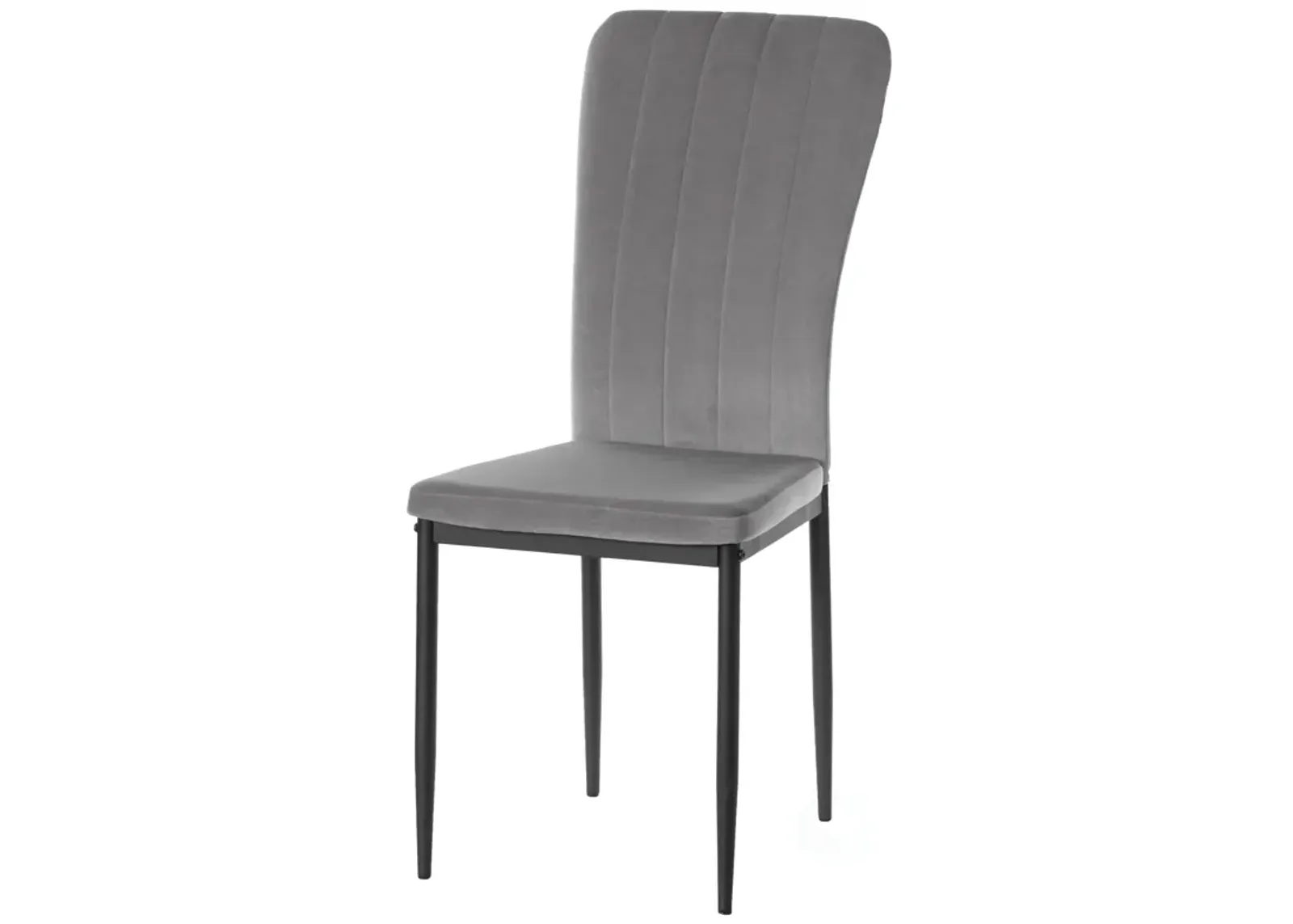 Gray Modern And Contemporary Tufted Velvet Upholstered Accent Dining Chair