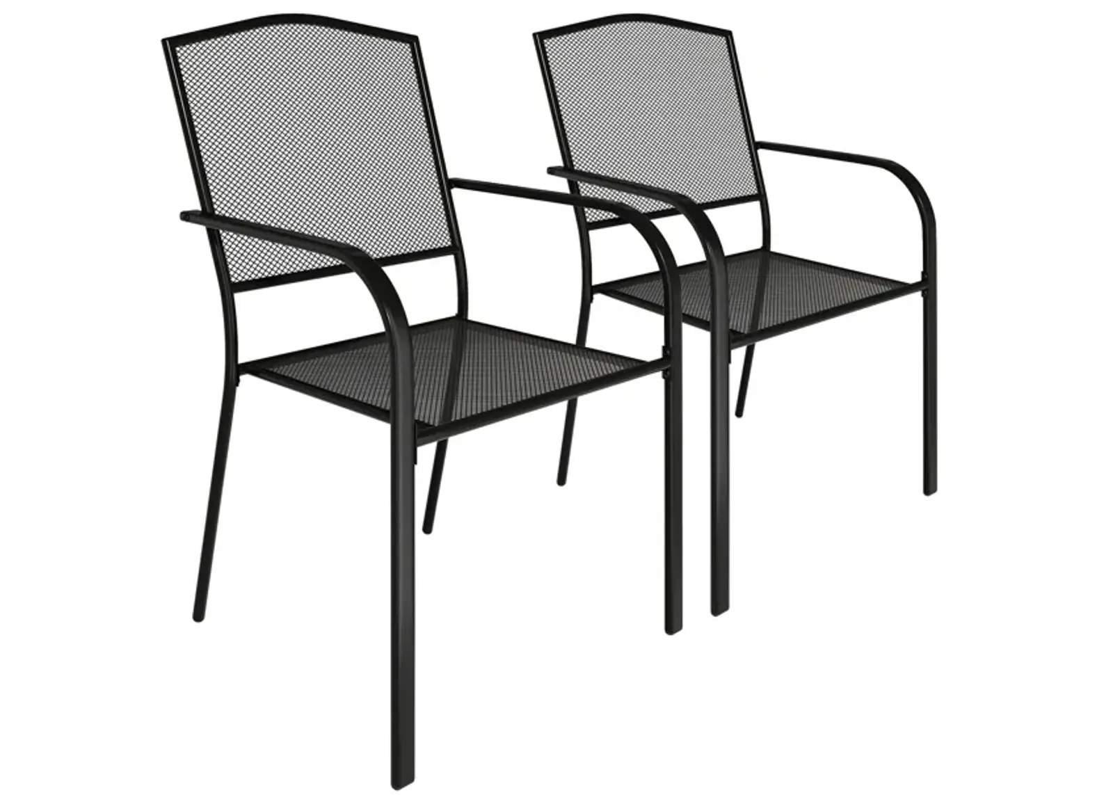 MONDAWE 2Pcs Steel Mesh Chairs Balcony Mesh Dining Chair With Powder Coating