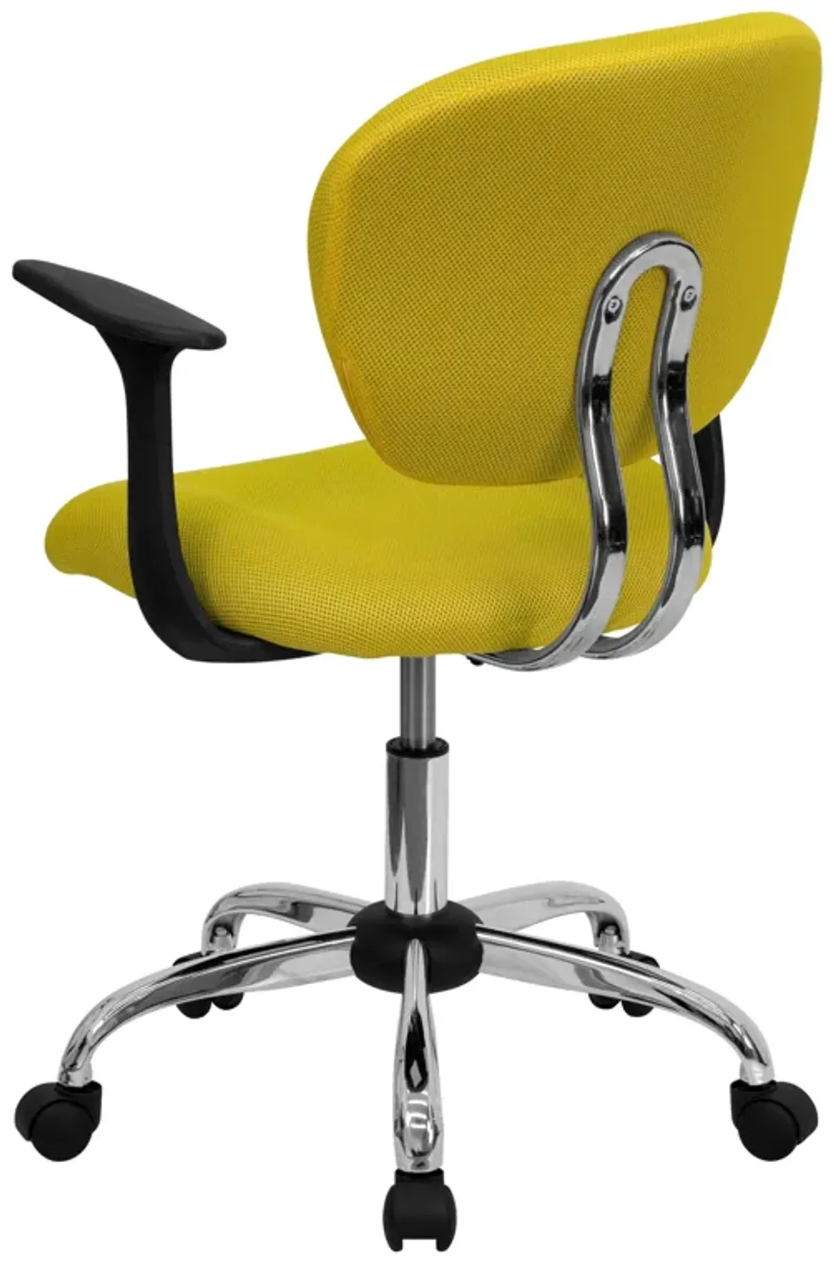 Beverly Mid-Back Mesh Padded Swivel Task Office Chair with Chrome Base and Arms