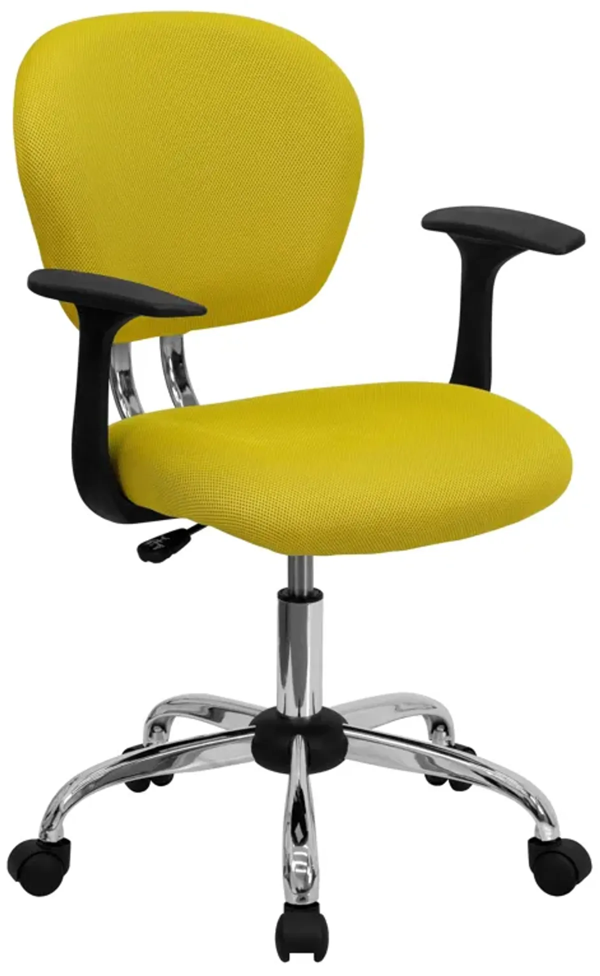 Beverly Mid-Back Mesh Padded Swivel Task Office Chair with Chrome Base and Arms