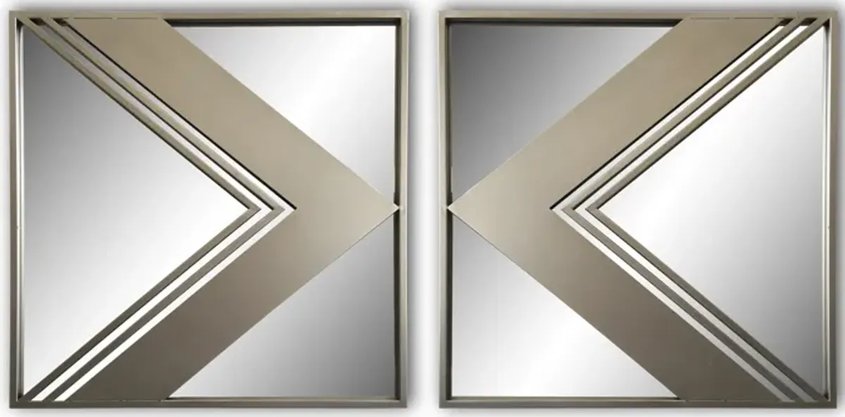 set of 2pcs metal wall decorative mirrors