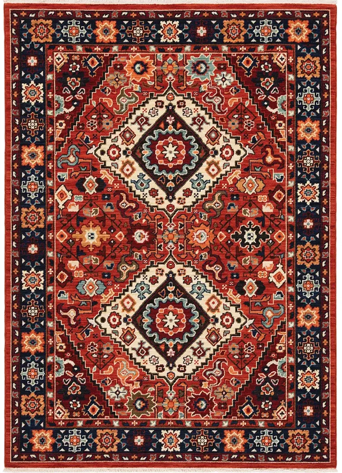 Lilihan 6'7" x 9'6" Red Rug