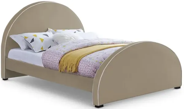 Meridian Furniture Brody Beige Velvet Queen Bed