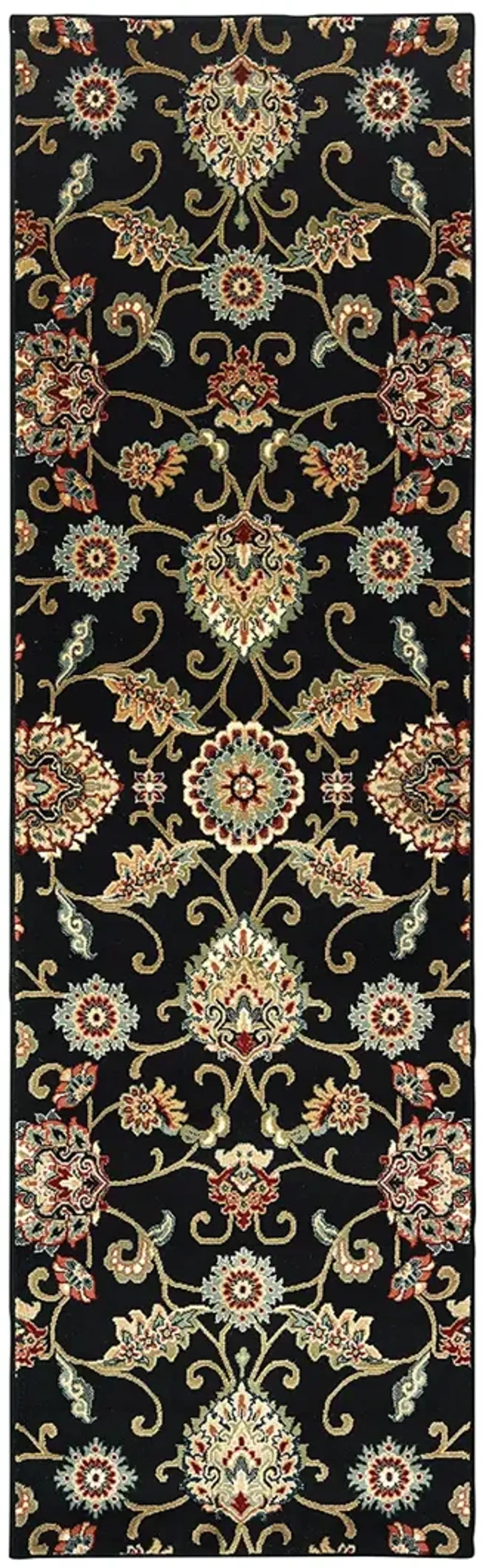 Kashan 2'3" x 7'6" Black Rug