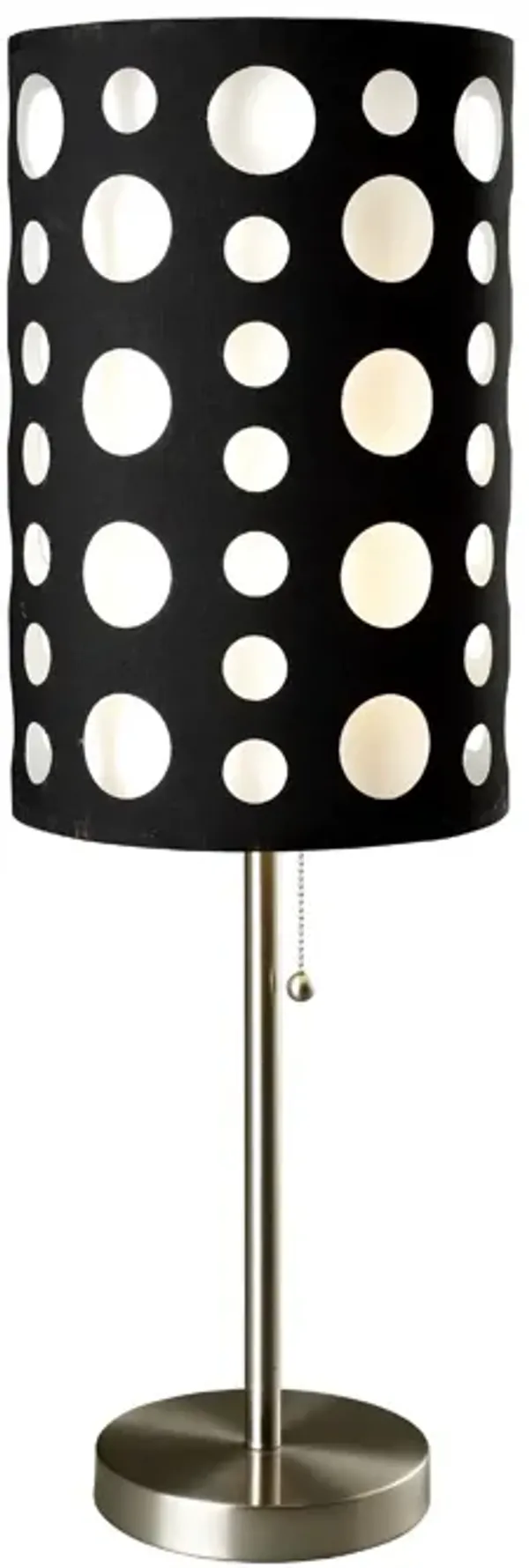 Hivvago 33" Black Metal Novelty Black and White Drum Shade
