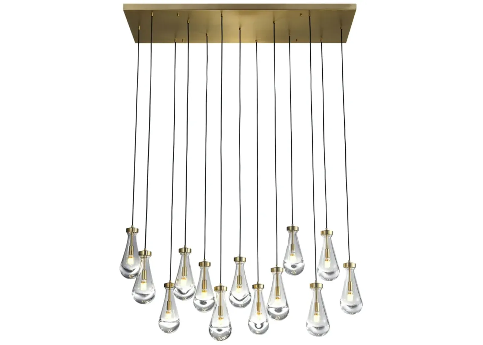 Strozzi Chandelier Gold Metal and Glass 13 Lights 54" Diameter