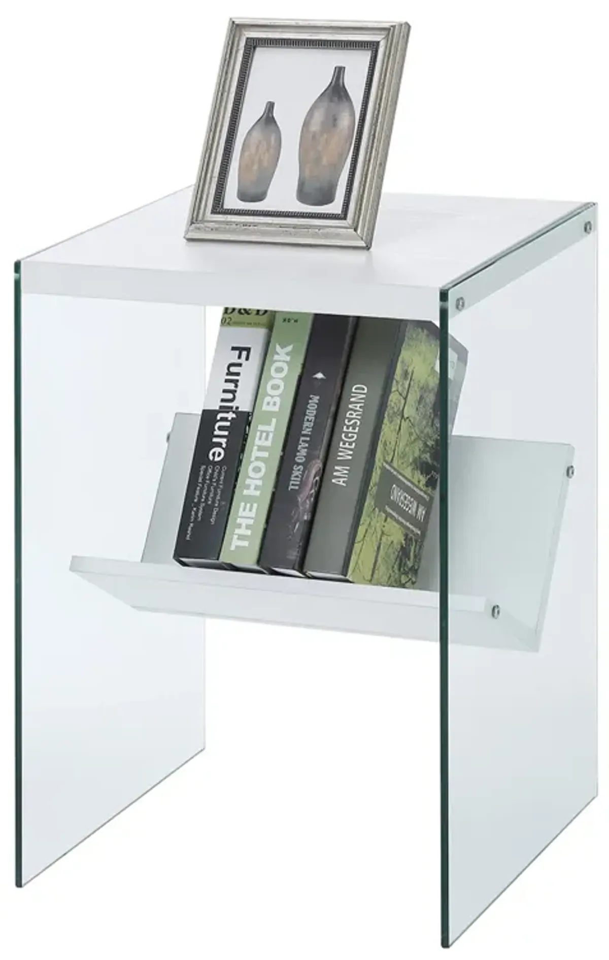 SoHo Glass End Table with Shelf