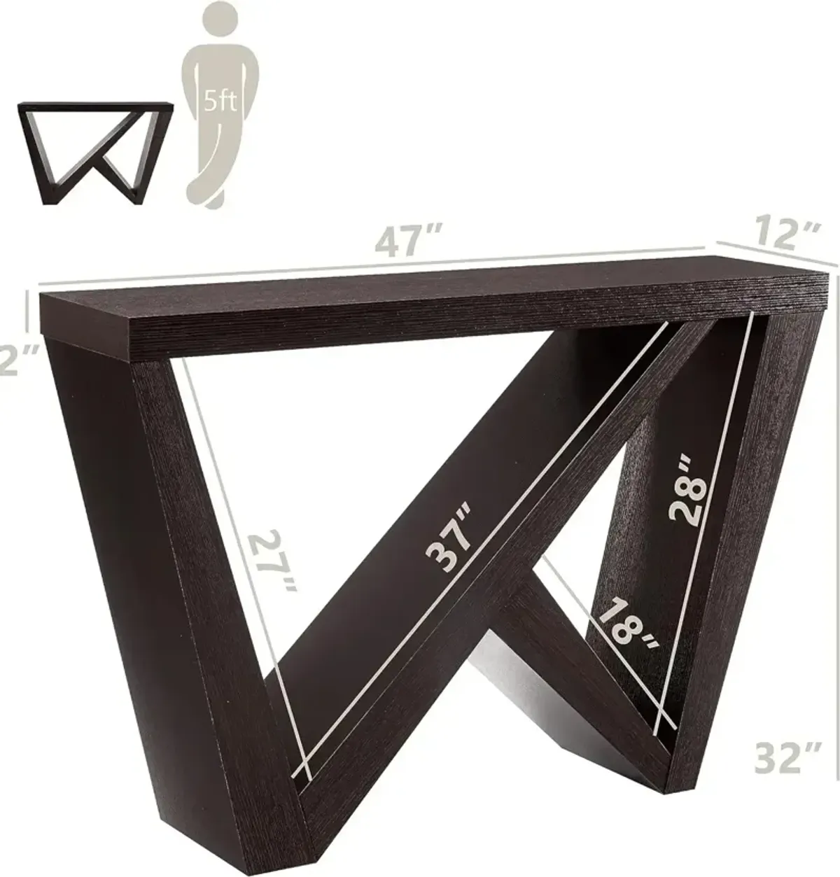 Modern Decorative Accent Console Table with W-Shaped Legs,Wood Entryway Furniture for Living Room, Hallway, Entrance,Small Space