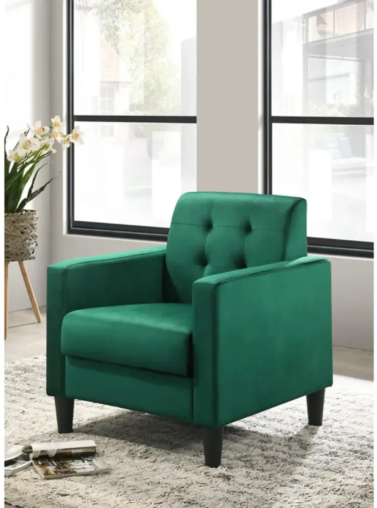 Hale Velvet Armchairs And End Table Living Room Set