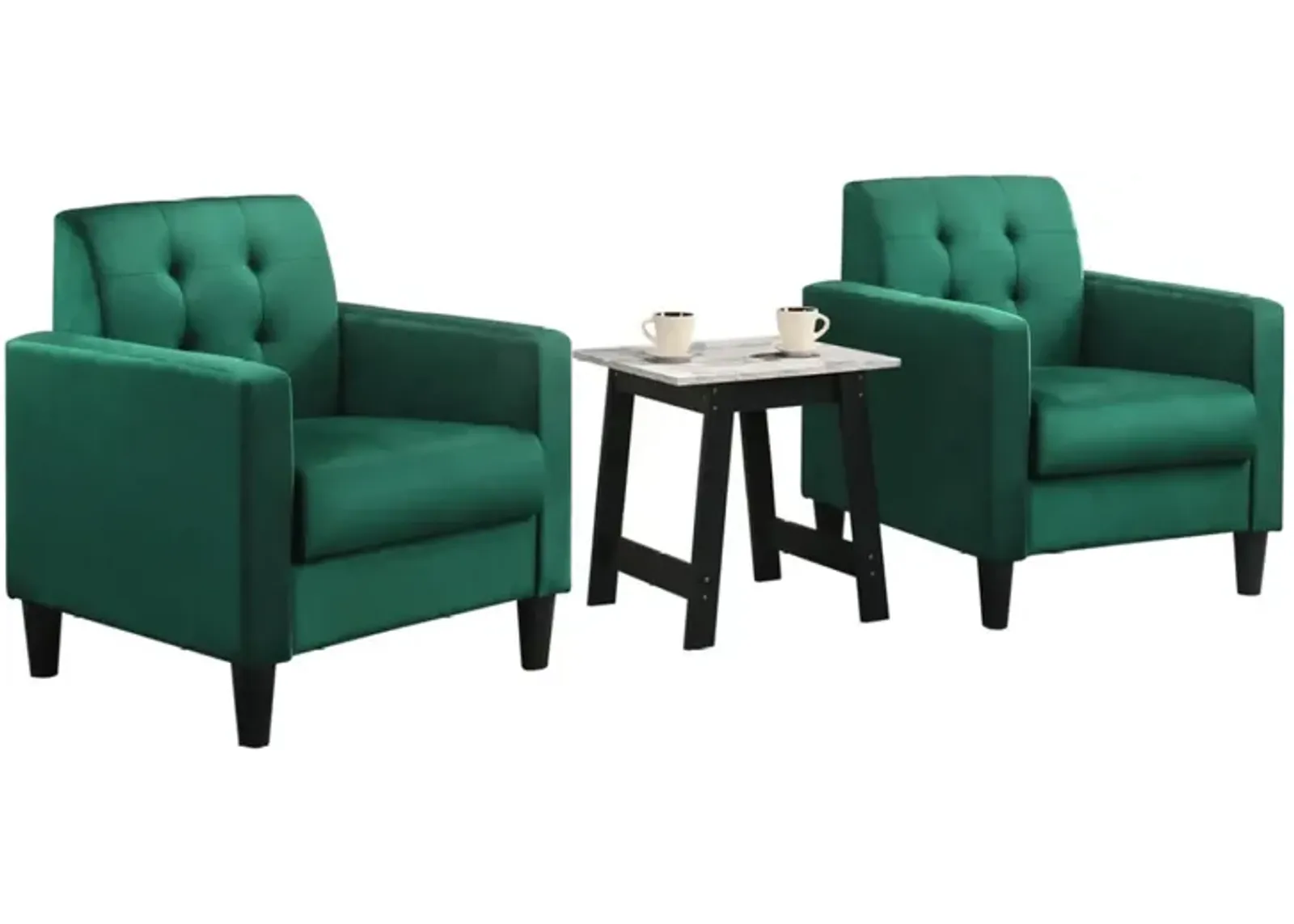 Hale Velvet Armchairs And End Table Living Room Set