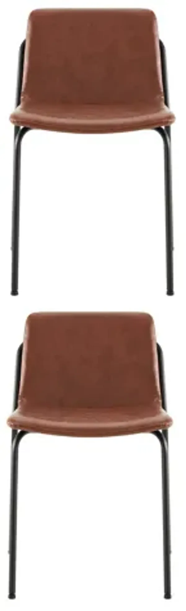 Modern PU Leather Metal Dining Chair, Set of 4