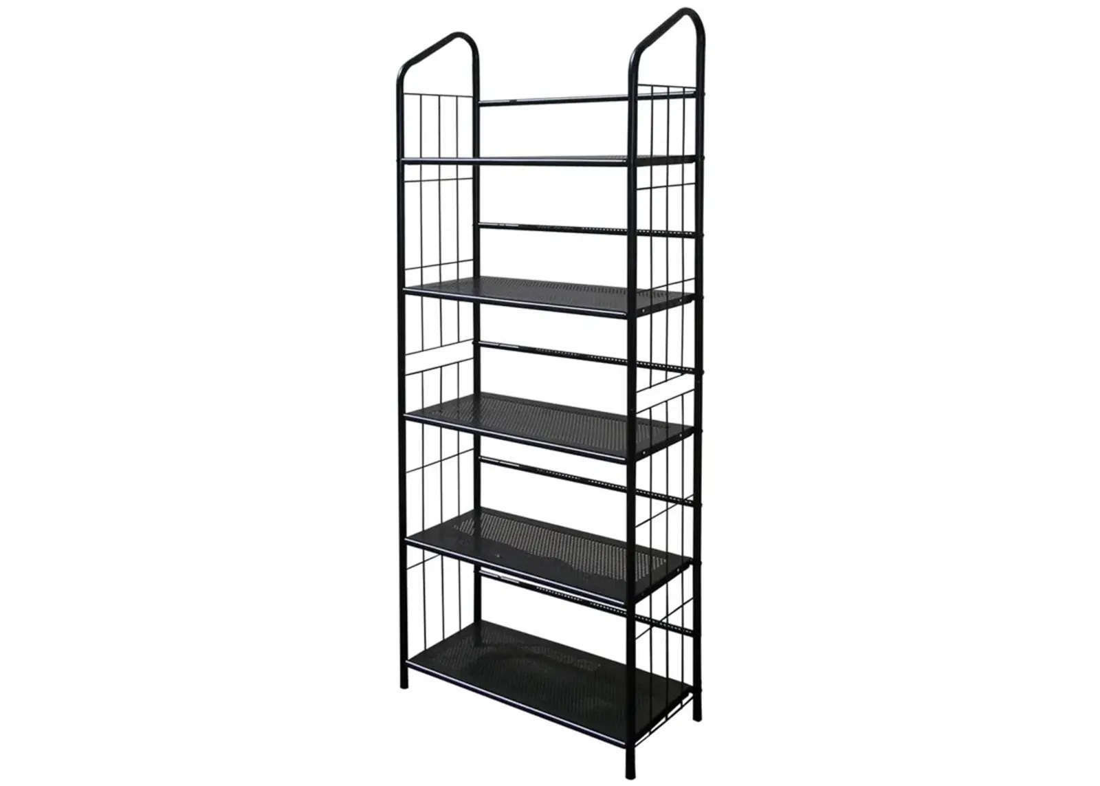 Hivvago 5-Tier Bookcase Storage Shelves Rack in Black Metal