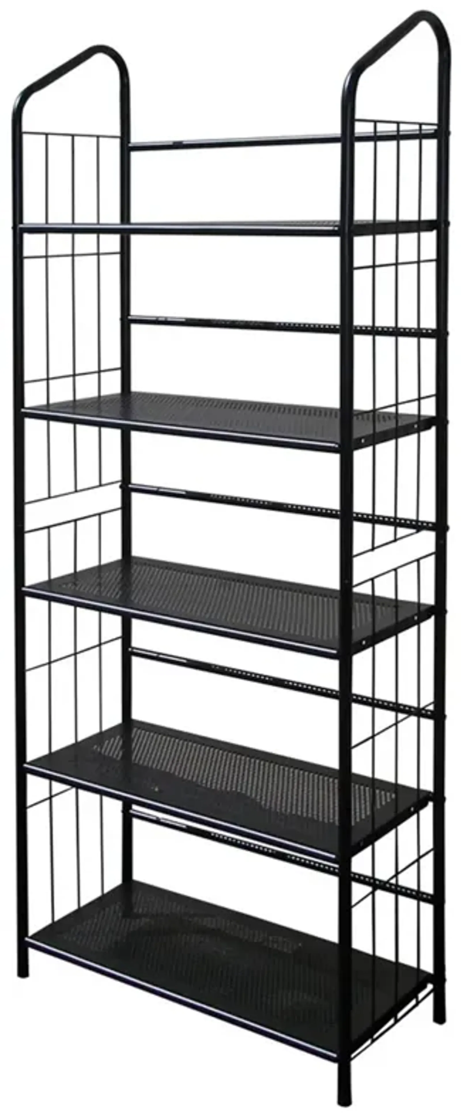 Hivvago 5-Tier Bookcase Storage Shelves Rack in Black Metal