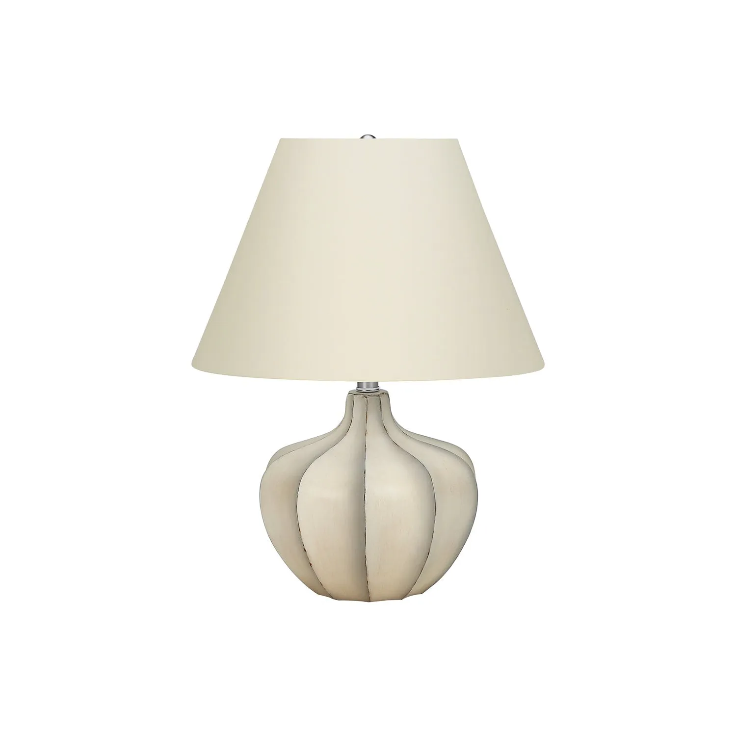 Monarch Specialties I 9733 - Lighting, 21"H, Table Lamp, Cream Resin, Ivory / Cream Shade, Transitional