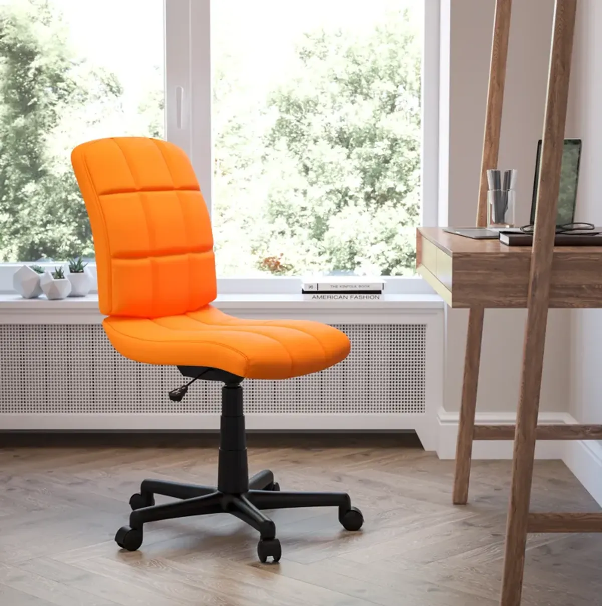 Clayton Mid-Back Quilted Vinyl Swivel Task Office Chair