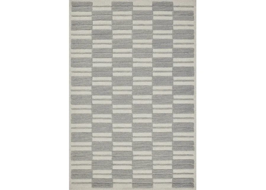 Bradley BRL-03 Ivory / Gray 7''9" x 9''9" Rug by Chris Loves Julia