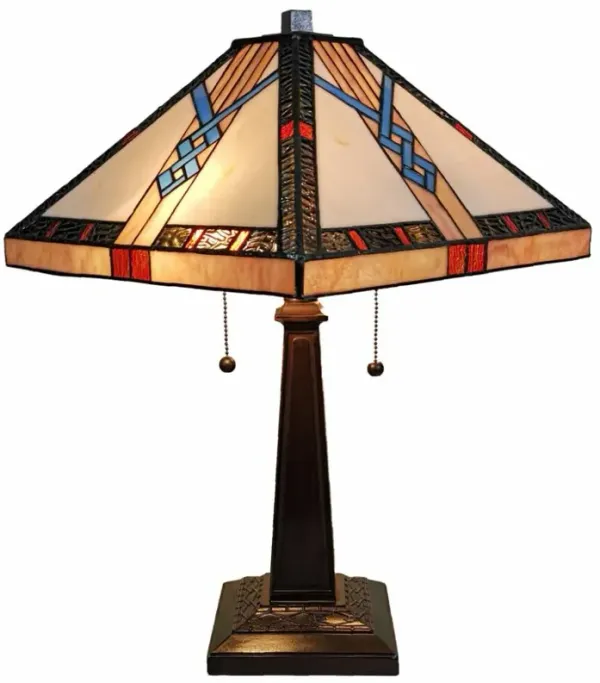 Hivvago 22" Dark Brown Metal Two Light Candlestick Table Lamp With Off White Empire Shade