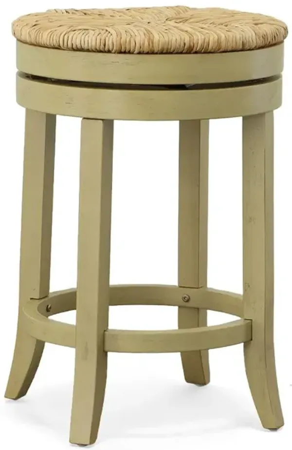 Carolina Living Irving 24 Swivel Rush Seat Counter Stool - Weathered Gray